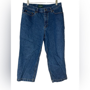 Lauren Jeans‎ Co Ralph Lauren Vintage Womens Sz 12 Capri Jeans High Rise Cotton